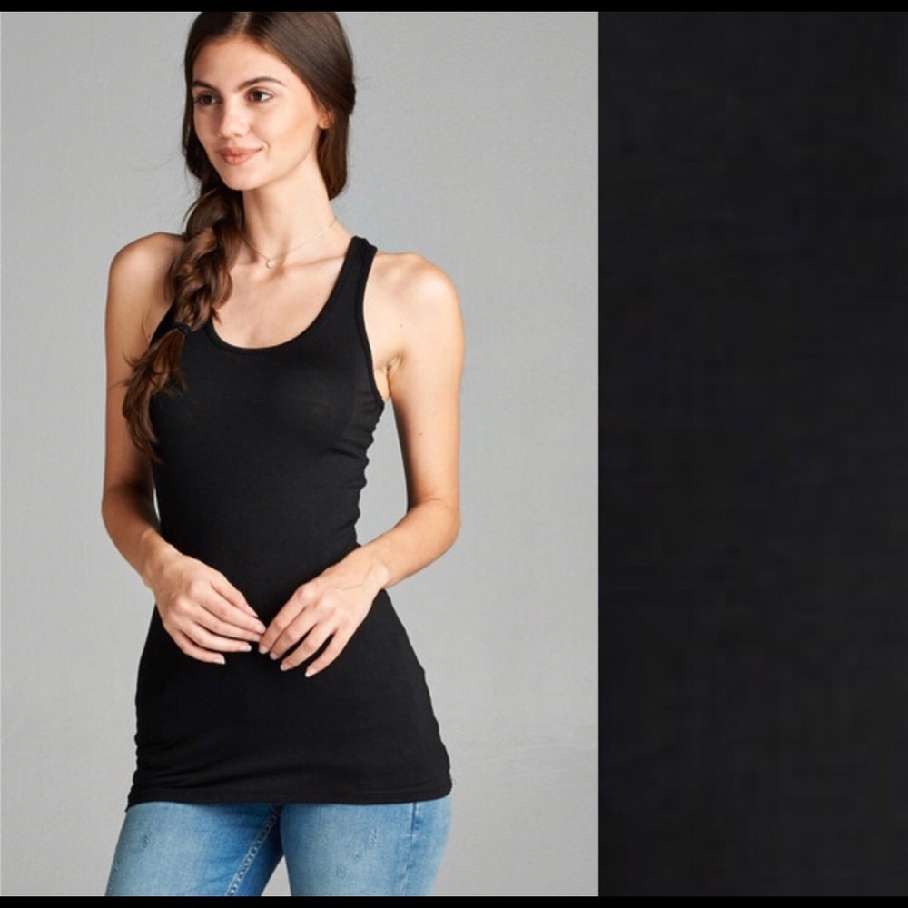 Wila black razor back tank top